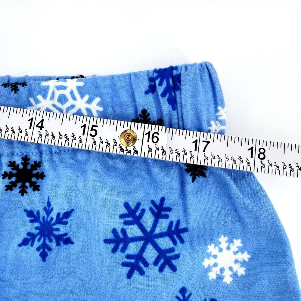 J Crew Flannel Lounge Shorts Womens‎ Large Blue Snowflake Pajama Sleepwear NWT